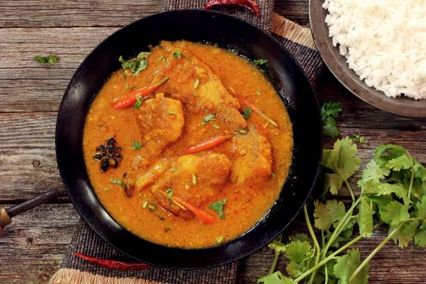 istock Bengali Fish Curry (Doi Maach)  cooked in yogurt  gravy,top down view 647133544