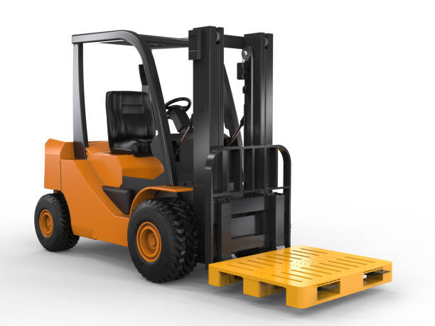 istock forklift truck with yellow pallet 647133590