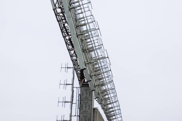 istock Military radar antenna. A grid of small antennas collected large. 647134488