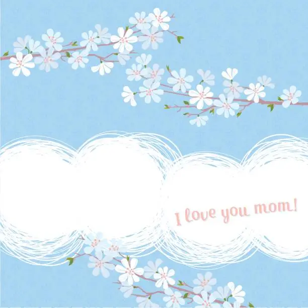 Vector illustration of I love you mom!