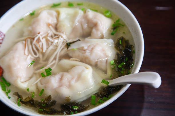 istock Chinese ravioli Served On A White Plate 647144468