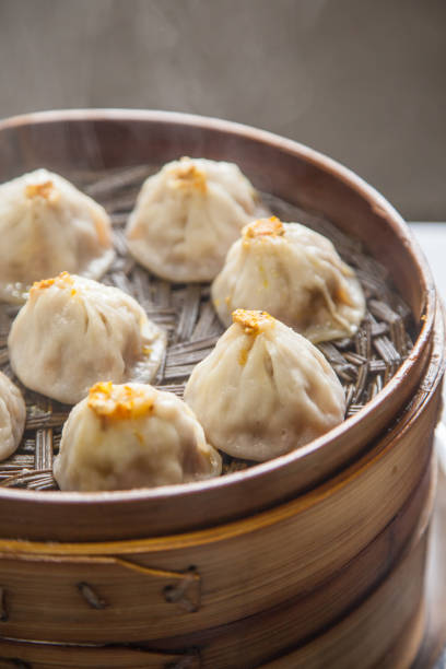 istock Steamed Crab powder Asian Buns for eat 647144522