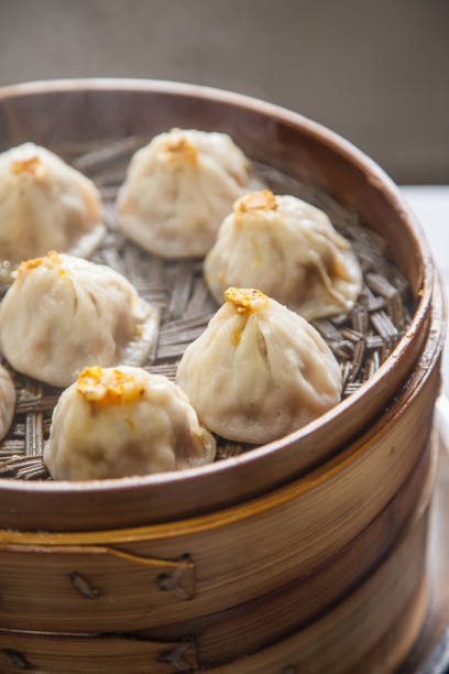 istock Steamed Crab powder Asian Buns for eat 647144580