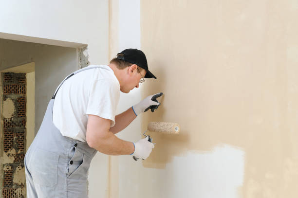 istock Painter paints a wall in the room. 647150336