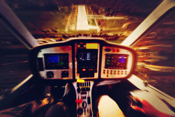 Cockpit of emergency landing airplane