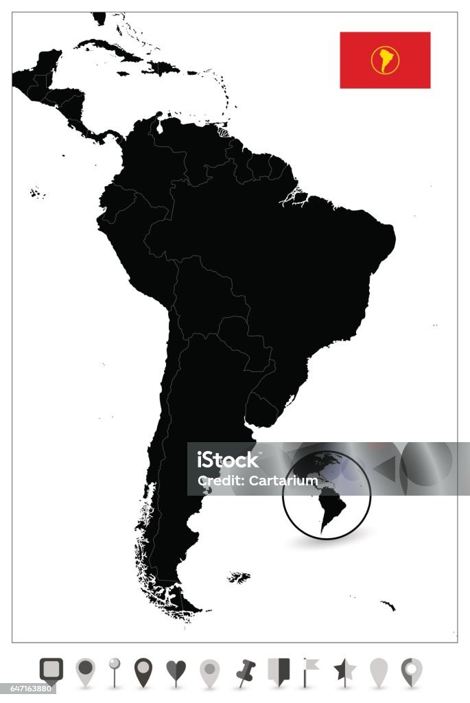 South America Blank Map South America Blank Map. Highly detailed vector map. Argentina stock vector