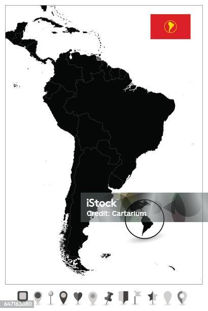 South America Blank Map Stock Illustration - Download Image Now - Argentina, Brazil, Cartography