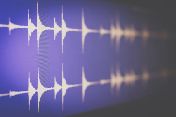 istock digital waveform on screen, music background. recording concept 647166944