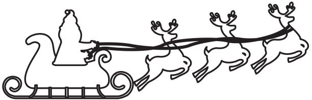 istock santa claus carriage with reindeer flying isolated icon 647176018