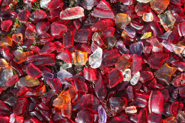 istock Crushed and polished red glass - Decoration - Design 647176362
