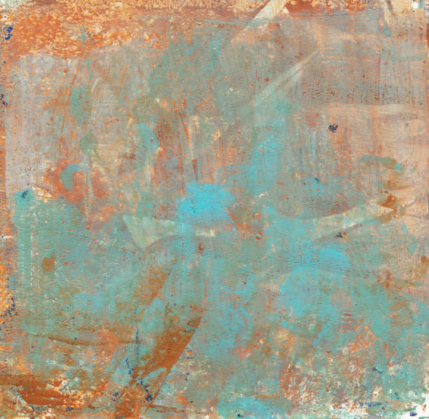 istock Grungy brown and turquoise mixed media texture 647199564