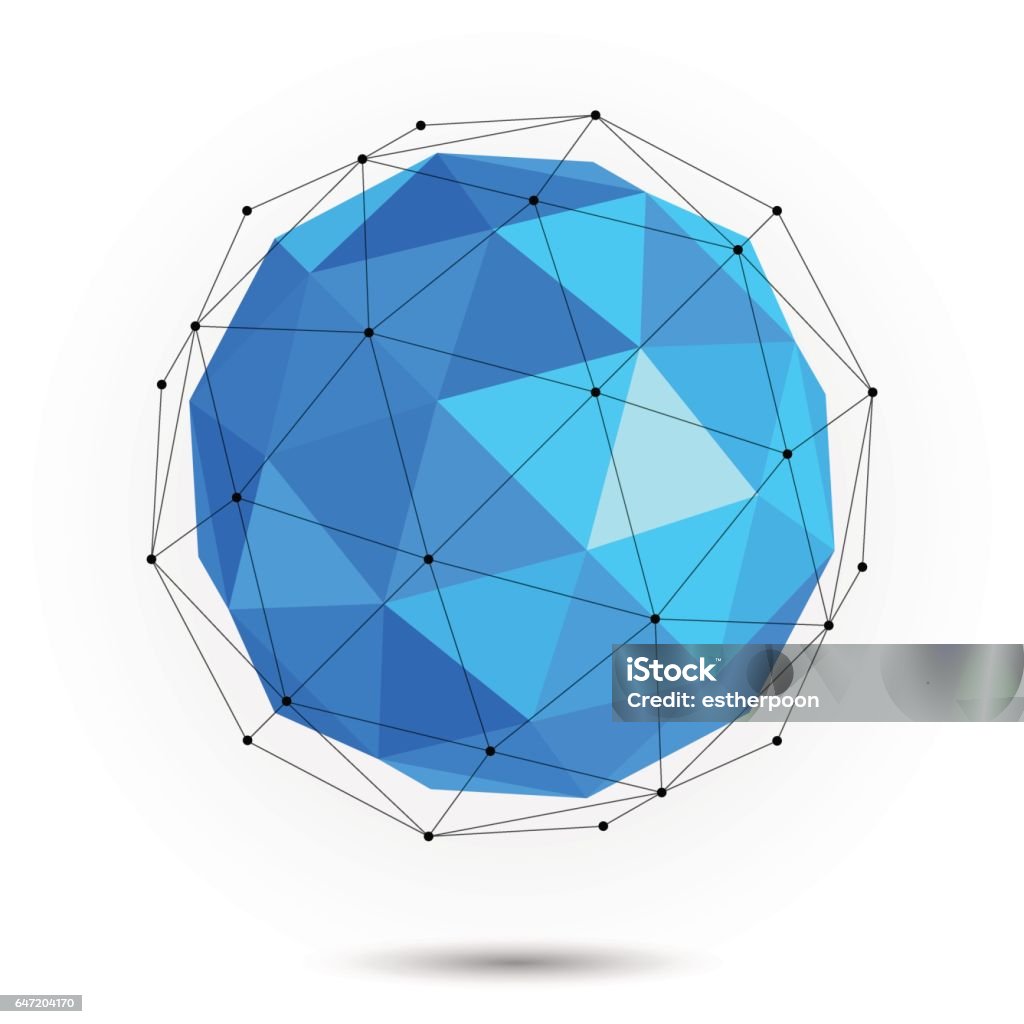 Low-Poly abstrakten Sphäre. Vektor - Lizenzfrei Kugelform Vektorgrafik