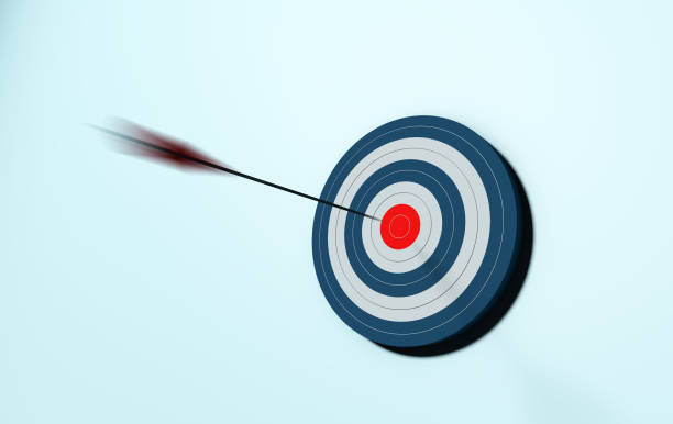 istock Target the bow and arrow, hit the target, get success 647218358