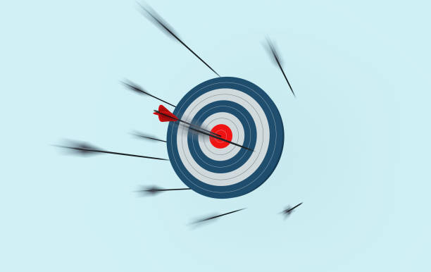 istock Target the bow and arrow, hit the target, get success 647218396