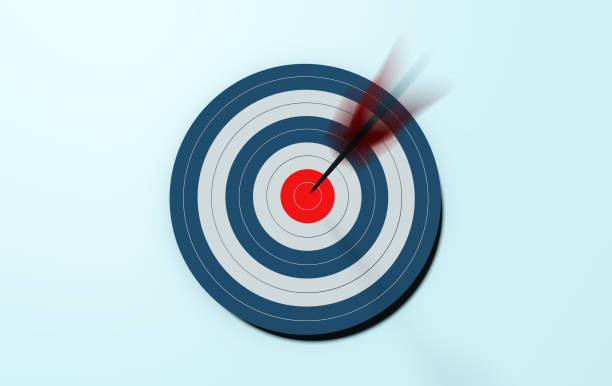 istock Target the bow and arrow, hit the target, get success 647218502