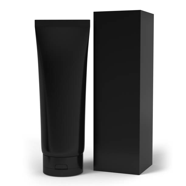 istock Realistic rendering of blank white cosmetics tubes and box packaging isolated on white background. 3D Illustration. 647225092
