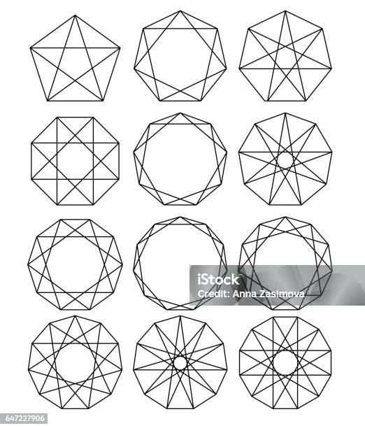 Print Stock Illustration - Download Image Now - Octagon, Crystal, Diamond Shaped