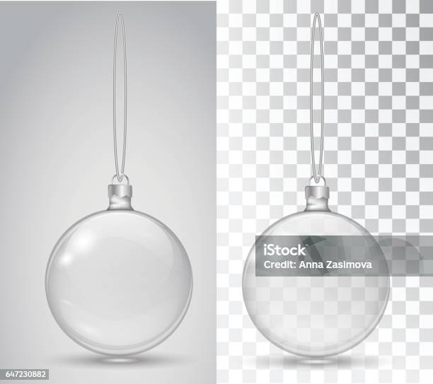 Glass Christmas Toy Stock Illustration - Download Image Now - Christmas Ornament, Glass - Material, Sports Ball