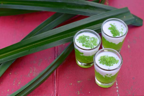 istock Pandan tapioca pearls with coconut milk 647231702