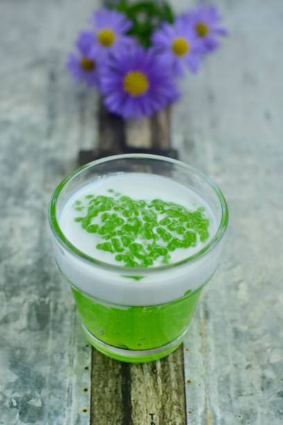istock Pandan tapioca pearls with coconut milk 647234648