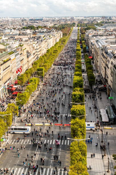 Paris cityscape from above, France