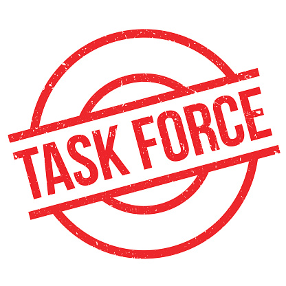 Task Force rubber stamp. Grunge design with dust scratches. Effects can be easily removed for a clean, crisp look. Color is easily changed.