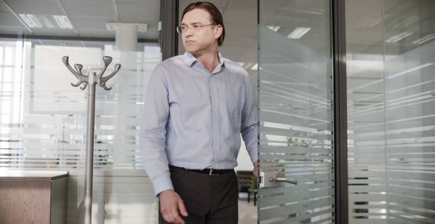 istock Businessman entering in office 647259612