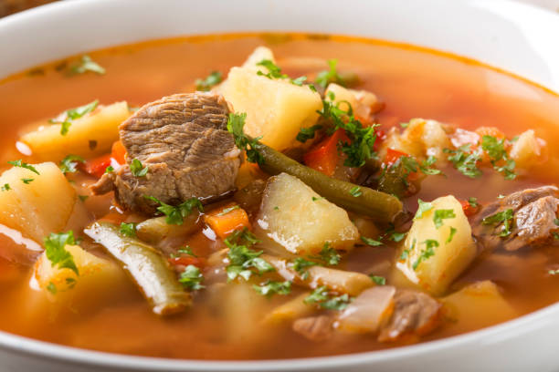 istock Bowl of vegetable beef soup 647266188