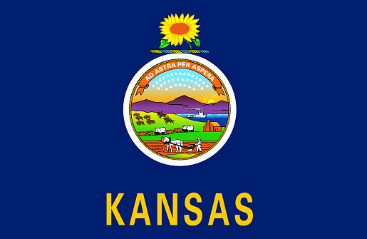 US State flat flag of Kansas
