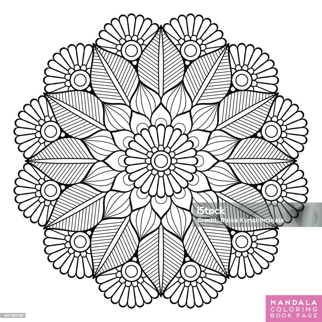 Flower Mandala. Vintage decorative elements. Oriental pattern, vector illustration. Islam, Arabic, Indian, moroccan,spain, turkish, pakistan, chinese, mystic, ottoman motifs. Coloring book page Abstract stock vector