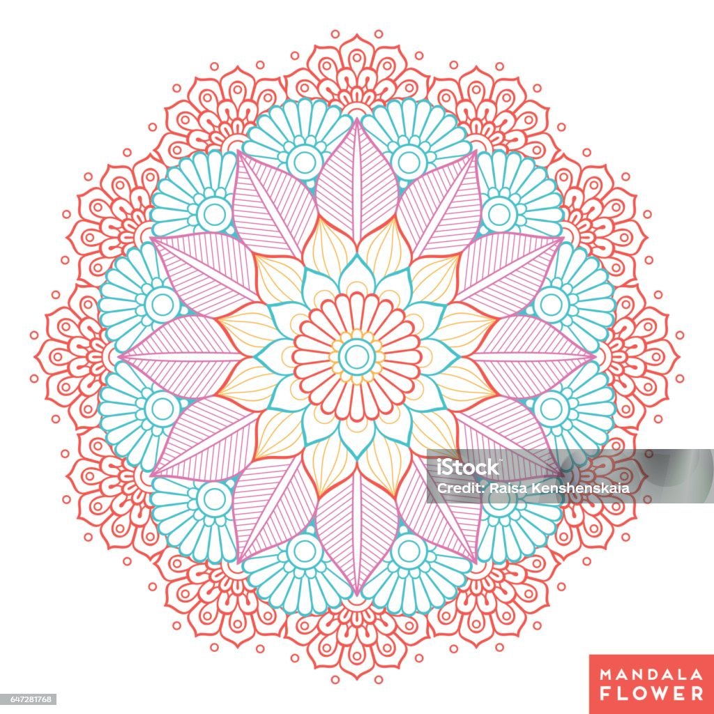 Flower Mandala. Vintage decorative elements. Oriental pattern, vector illustration. Islam, Arabic, Indian, moroccan,spain, turkish, pakistan, chinese, mystic, ottoman motifs. Coloring book page Abstract stock vector