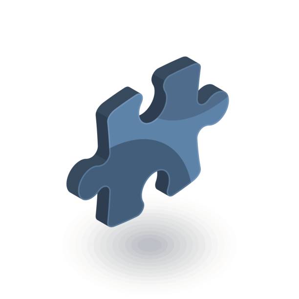 illustrations, cliparts, dessins animés et icônes de puzzle partie, morceau de puzzle, icône plate isométrique de la solution. vecteur 3d - puzzle jigsaw piece jigsaw puzzle absence