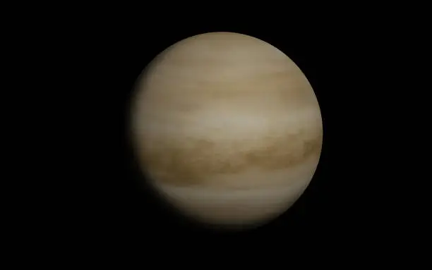 Venus planet isolated in black