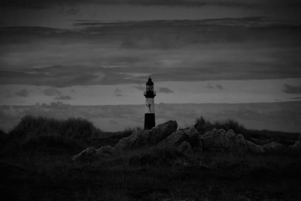 istock Cape Pembroke Lighthouse B&W - Falkland Islands 647293614