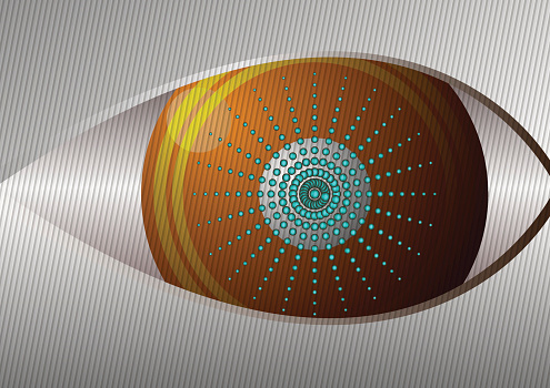 Vector eye design concept curved lines and gray background