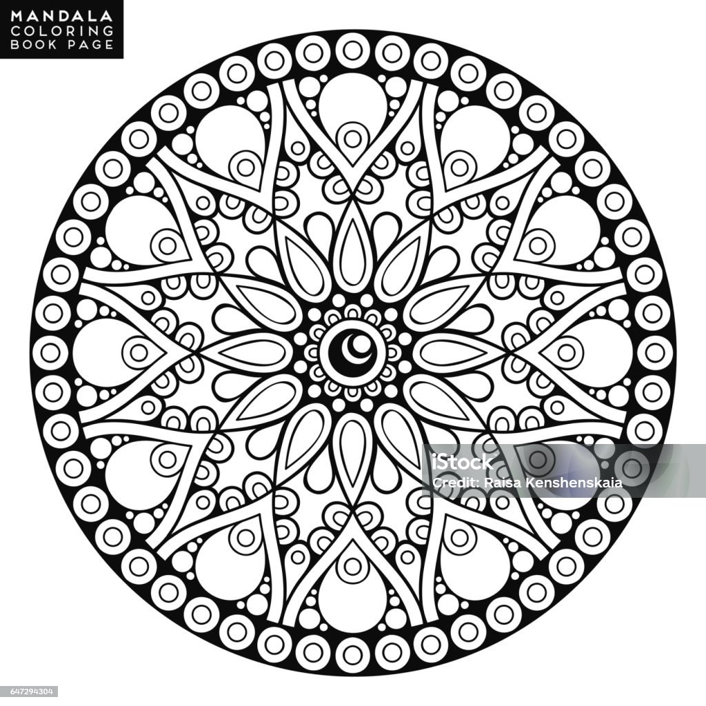 Flower Mandala. Vintage decorative elements. Oriental pattern, vector illustration. Islam, Arabic, Indian, moroccan,spain, turkish, pakistan, chinese, mystic, ottoman motifs. Coloring book page Abstract stock vector