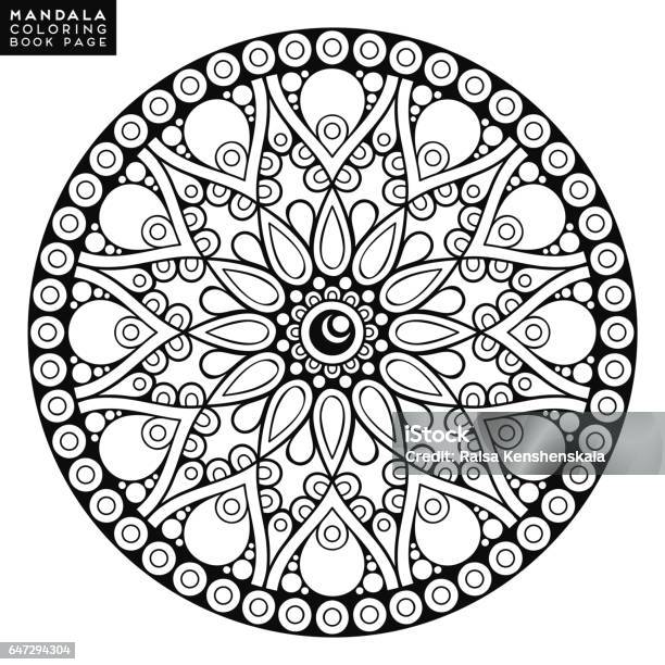 Flower Mandala Vintage Decorative Elements Oriental Pattern Vector Illustration Islam Arabic Indian Moroccanspain Turkish Pakistan Chinese Mystic Ottoman Motifs Coloring Book Page Stock Illustration - Download Image Now