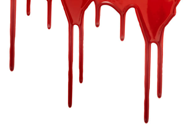 istock Blood stains isolated on a white background 647305152