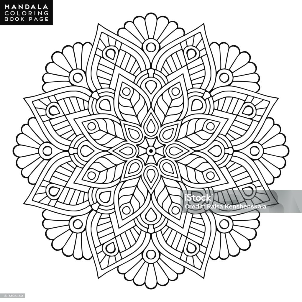 Flower Mandala. Vintage decorative elements. Oriental pattern, vector illustration. Islam, Arabic, Indian, moroccan,spain, turkish, pakistan, chinese, mystic, ottoman motifs. Coloring book page Abstract stock vector