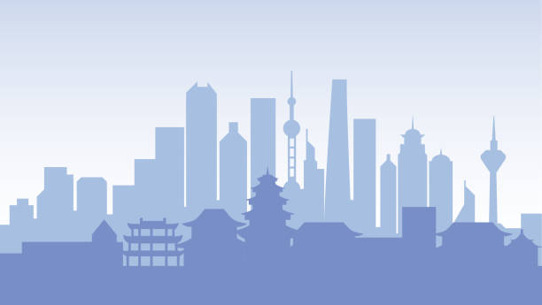 kuvapankkikuvitukset aiheesta kiina siluetti arkkitehtuuri rakennukset kaupunki maa matkustaa - shanghai