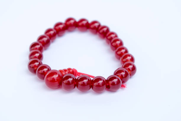 istock Red Jewellery bracelet armlet isolated on white background 647319976