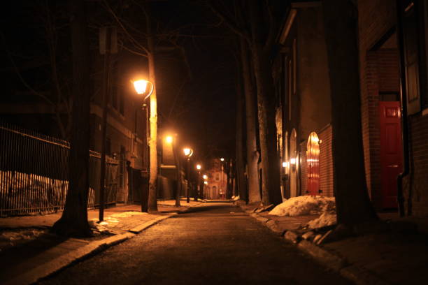 istock Night winter city streetlights 647321066