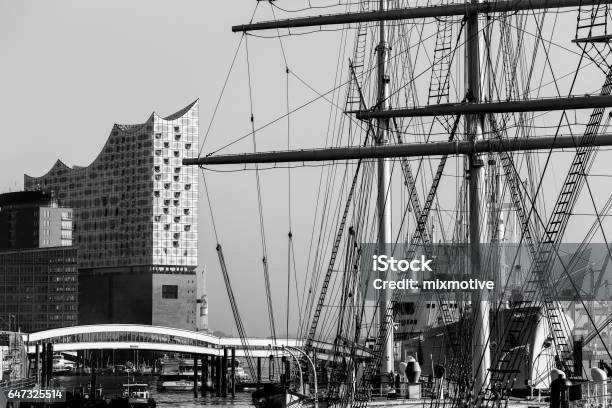 Old And New In Monochrome Stock Photo - Download Image Now - Black And White, Hamburg - Germany, Architecture