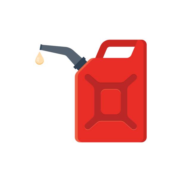 kanister mit benzin. - benzinkanister stock-grafiken, -clipart, -cartoons und -symbole