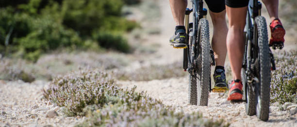 istock Couple cycling on bicycle trail 647345316