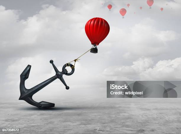 Held Back Stock Photo - Download Image Now - Adversity, Restraining, Anchor - Vessel Part