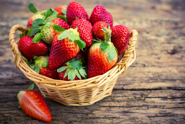 istock Fresh strawberries in the basket 647369300