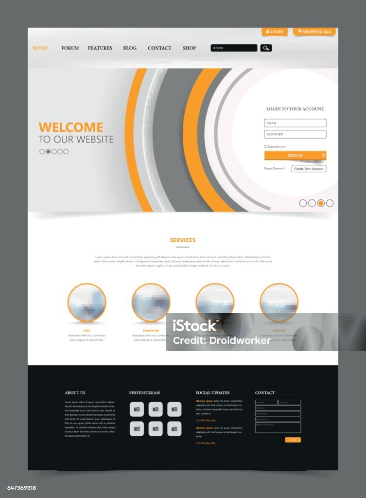 Clean Modern Interface Clean Modern Website Interface Template Vector Illustration Stock ...