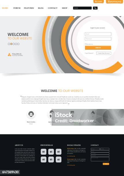 Normal Website Interface Clean Modern Website Interface Template Vector Illustration Stock ...