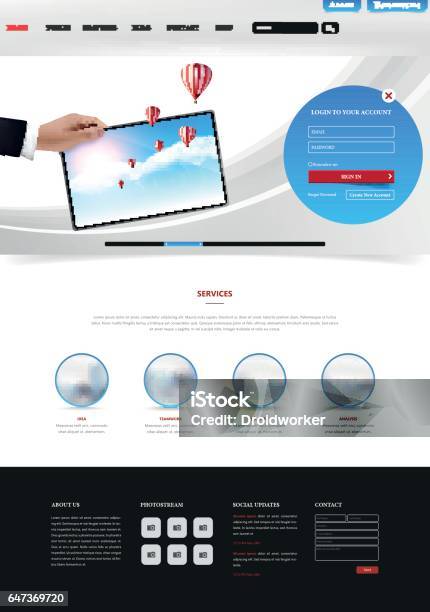 Clean Modern Interface Clean Modern Website Interface Template Vector Illustration Stock ...